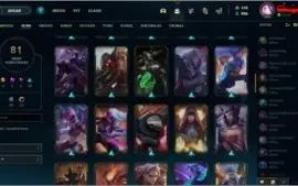 Conta lol nivel 385 81 skins