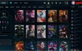 Conta lol nivel 385 81 skins