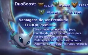 EloGrow - Elojob e DuoBoost com opções premium