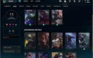 Conta Unranked (ex Platina) com 12 Skins e 40 Champs