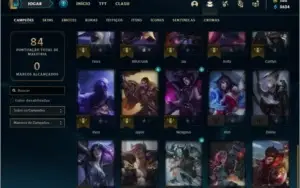 Conta Unranked (ex Platina) com 12 Skins e 40 Champs