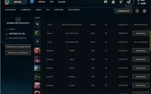 Conta bronze 4 com 21 Champs e 3 Skins + 350 RP