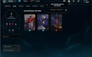 Conta bronze 4 com 21 Champs e 3 Skins + 350 RP
