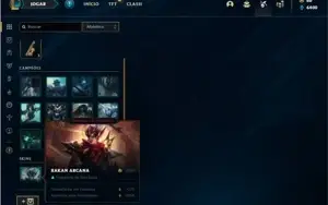 Conta bronze 4 com 21 Champs e 3 Skins + 350 RP