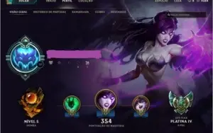 Conta league of legends PLat IV season 6