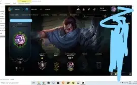 conta no lol a venda... lee punhos divinos e mais 19 skins