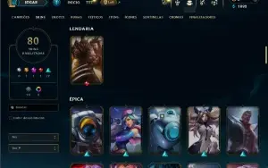 Prata 4 com 150 Champs e 80 Skins ( MID / JG / ADC )