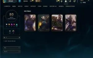 Prata 4 com 150 Champs e 80 Skins ( MID / JG / ADC )