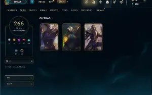 Unranked com TODOS os champs e 266 Skins ( MID / JG / TOP )