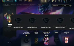 Unranked com TODOS os champs e 266 Skins ( MID / JG / TOP )