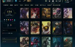 Unranked com TODOS os champs e 124 Skins ( ADC / JG / MID )