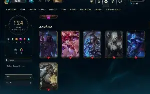 Unranked com TODOS os champs e 124 Skins ( ADC / JG / MID )