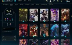 Conta ouro 4 com 247 skins e 127 champs ( MAIN TOP )