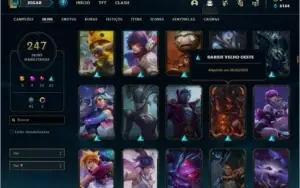 Conta ouro 4 com 247 skins e 127 champs ( MAIN TOP )