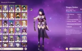 Ar 59 - Raiden, Yelan, Nahida, Yoi, Shenhe, Zong, Ganyu...