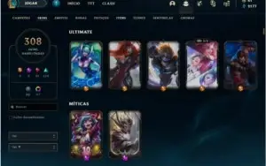 Conta lol, lv 342, 308 skins