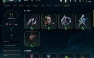Conta lol, lv 342, 308 skins