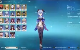 Ar55 Venti, Diluc, Ganyu, Zhongli+Lança de Jade & cia
