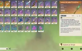 Ar55 Venti, Diluc, Ganyu, Zhongli+Lança de Jade & cia