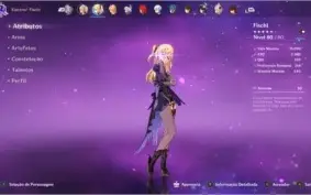 Ar55 Venti, Diluc, Ganyu, Zhongli+Lança de Jade & cia