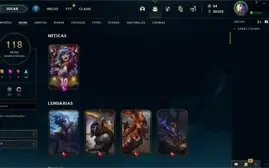 CONTA LOL, MMR BOM, TODOS CAMPEÕES 118 SKINS