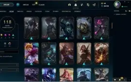 CONTA LOL, MMR BOM, TODOS CAMPEÕES 118 SKINS