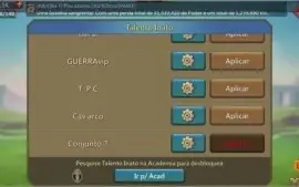 Conta lords mobile 204M t4 liberada