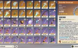 Conta Genshin Impact AR 60 - 24 Personagens 5* + 14 Armas 5*