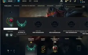 Conta Platina 4 com 35 Champs e 6 Skins