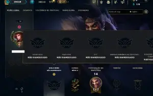Unranked com 25 Champs e 4 Skins
