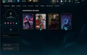 Unranked com 25 Champs e 4 Skins