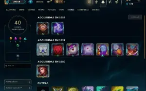 Unranked com 25 Champs e 4 Skins