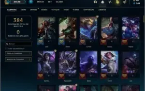 Conta platina 4 com 49 skins e 119 champs