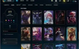 Conta platina 4 com 49 skins e 119 champs