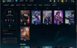 Conta platina 4 com 49 skins e 119 champs