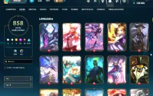 Conta de league of legends com 850 skins no Prata