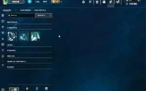 Conta de league of legends com 850 skins no Prata