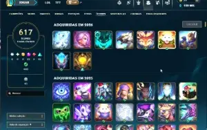 Conta de league of legends com 850 skins no Prata