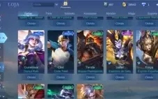 Conta mbl com todos heróis e skin lendária zodíaco stret fit