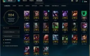 CONTA LEAGUE OF LEGENDS PLATINA 4 SMURF SKINS LENDÁRIAS