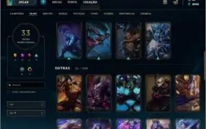 CONTA LEAGUE OF LEGENDS PLATINA 4 SMURF SKINS LENDÁRIAS