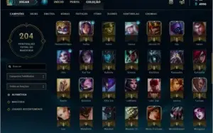 CONTA LEAGUE OF LEGENDS PLATINA 4 SMURF SKINS LENDÁRIAS