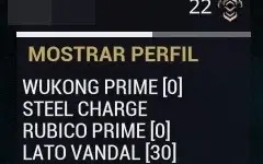 Conta Warframe Maestria 22