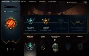Conta de LoL Smurf Platina 2 ganhando 22 pdl perdendo 9