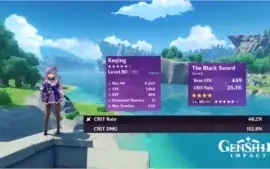 Conta rank 41 Keqing BEM EQUIPADA + arma Passe de Batalha