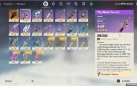 Conta rank 41 Keqing BEM EQUIPADA + arma Passe de Batalha