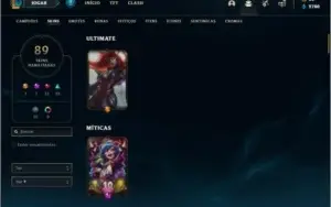 Conta platina 2 com 400k de yasuo, 94 champs e 89 skins