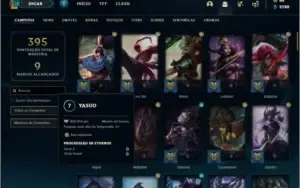 Conta platina 2 com 400k de yasuo, 94 champs e 89 skins