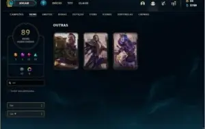 Conta platina 2 com 400k de yasuo, 94 champs e 89 skins