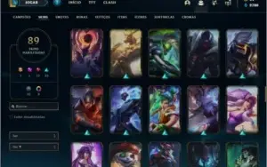 Conta platina 2 com 400k de yasuo, 94 champs e 89 skins